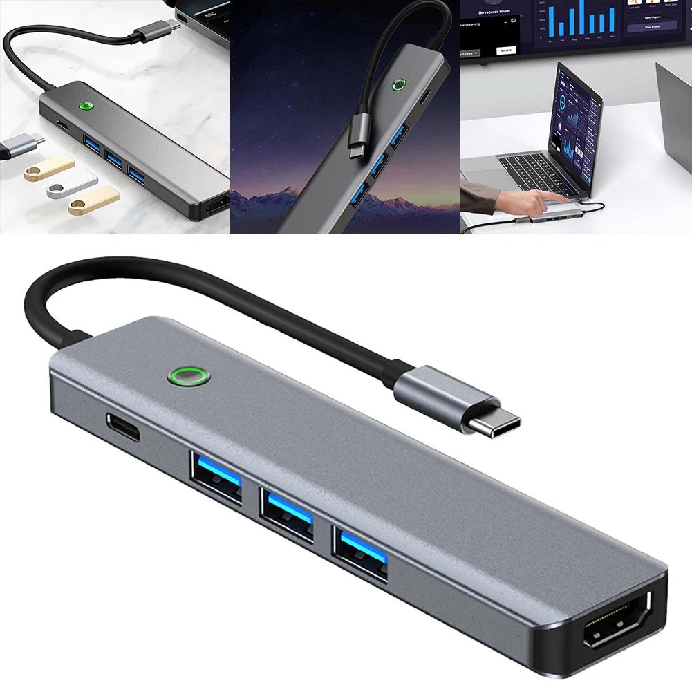 5 in 1 USB C , USB 3.0 Ʈ, USB C , HDMI ȣȯ Ʈ, CŸ ø , PD 100W, USB C ƮϿ, 3 , 4K, 30Hz